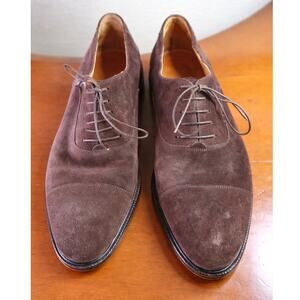 SALVATORE FERRAGAMO ENZO BROWN SUEDE OXFORDS SIZE 9.5